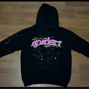 Sp5der P*NK hoodie V2 -Black-